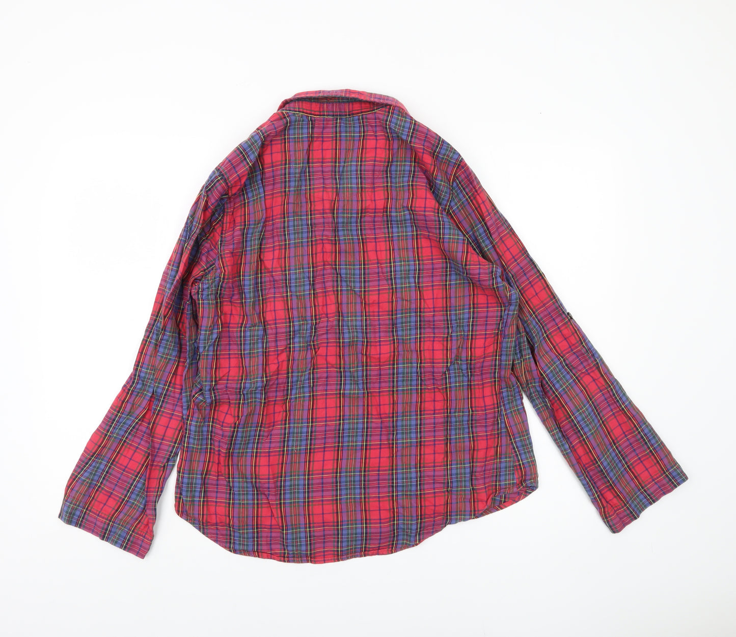 Victoria's Secret Women's Red Plaid Cotton Button-Up Shirt Size M