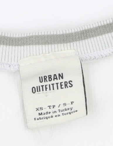 Urban Outfitters Women’s White XS Cropped Henley T-Shirt