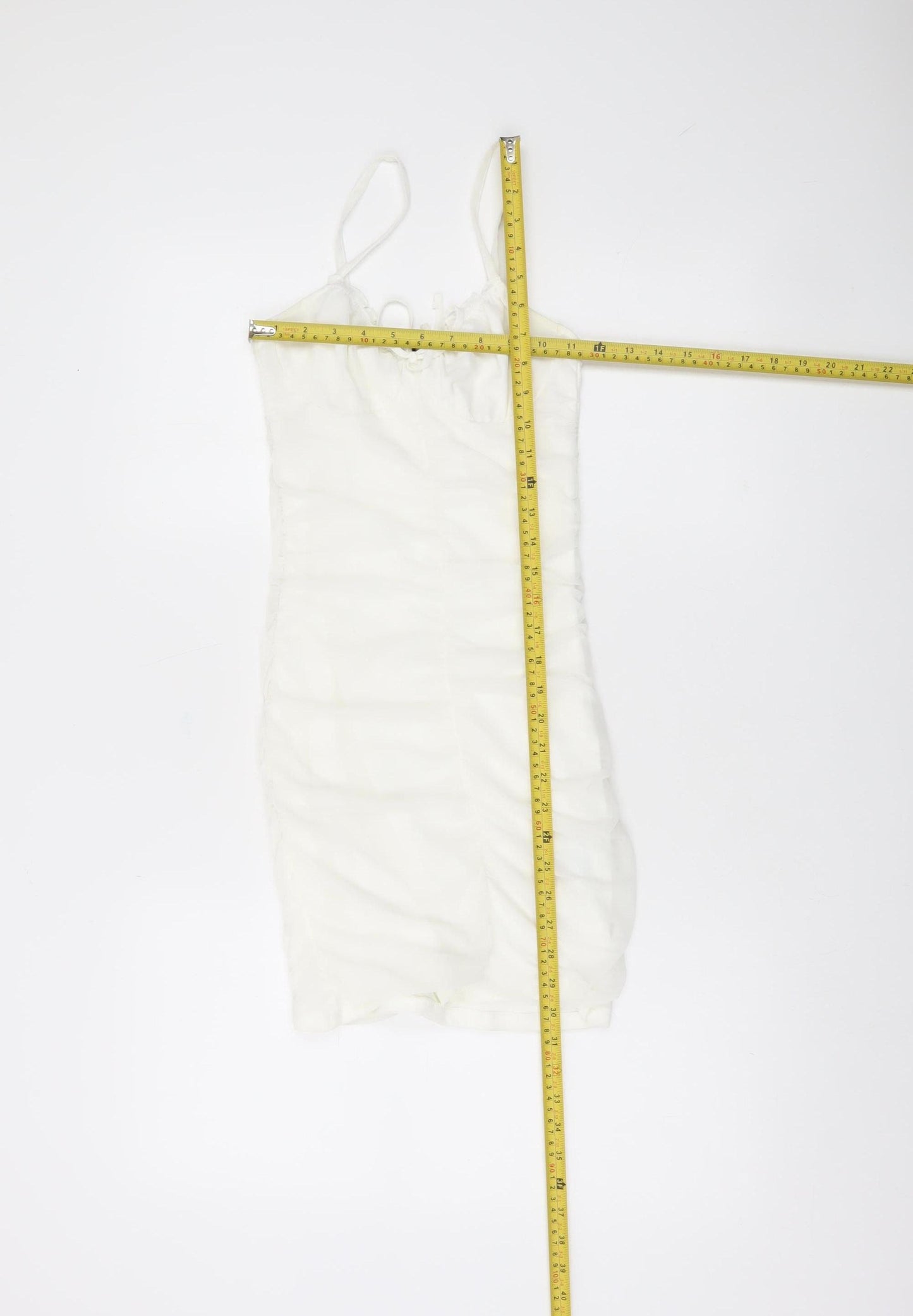 H&M Divided Women’s White XS Bodycon Mini Dress Ruched Scoop Neck