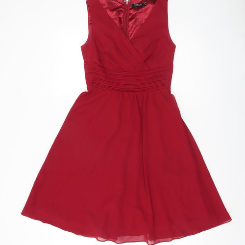 Amelia Collection Women Red Size 6 A-Line Sleeveless Knee Dress