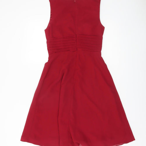 Amelia Collection Women Red Size 6 A-Line Sleeveless Knee Dress