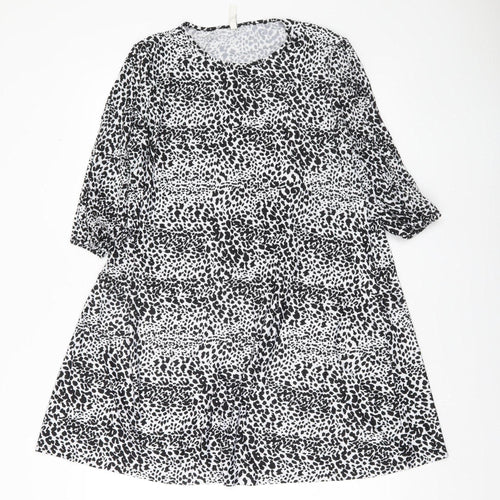 Stradivarius Women’s Black Animal Print A-Line Dress Size 10