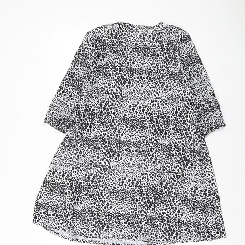 Stradivarius Women’s Black Animal Print A-Line Dress Size 10