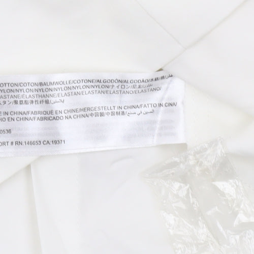 C/MEO Collective Women White Size 10 Puff Sleeve V-Neck Blouse