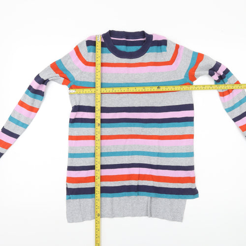 Oasis Women’s Multicoloured Striped Crew Neck Cotton Jumper XS