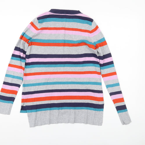 Oasis Women’s Multicoloured Striped Crew Neck Cotton Jumper XS