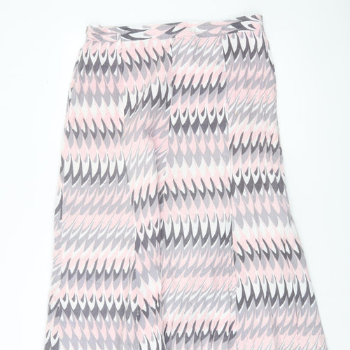 Marks and Spencer Women’s Pink Grey Geometric A-Line Midi Skirt Size 16S