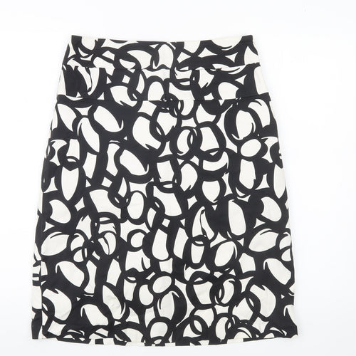 Simon Jeffery Women Black White Geometric Pencil Skirt Size 12
