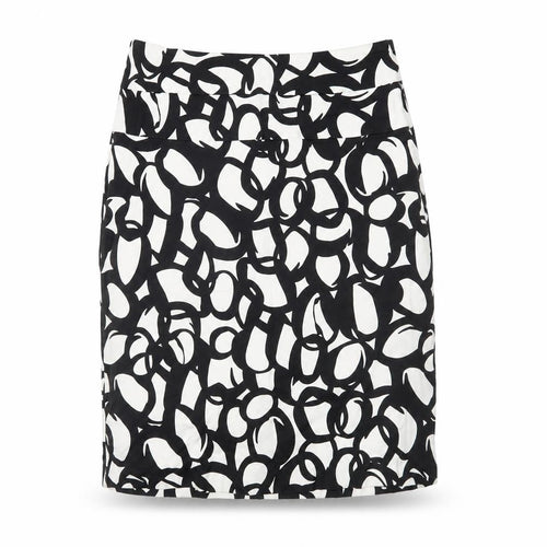 Simon Jeffery Women Black White Geometric Pencil Skirt Size 12