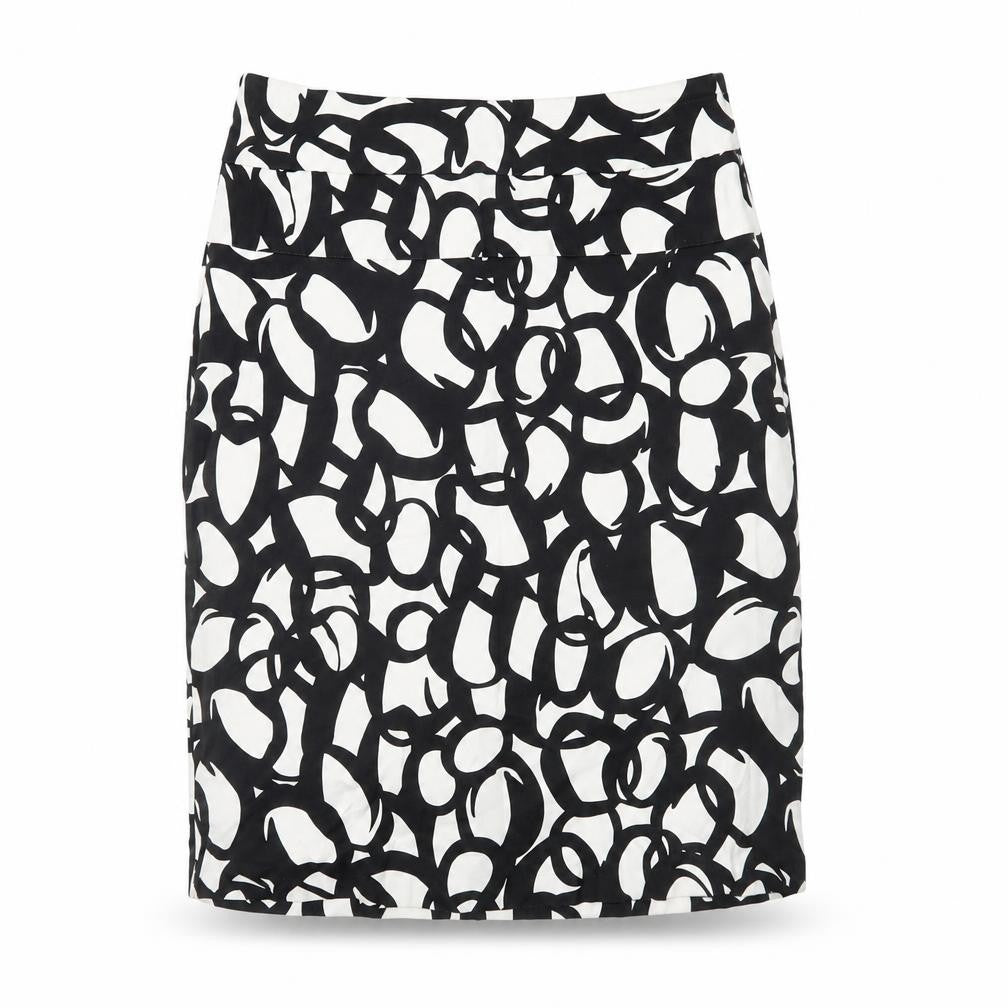 Simon Jeffery Women Black White Geometric Pencil Skirt Size 12