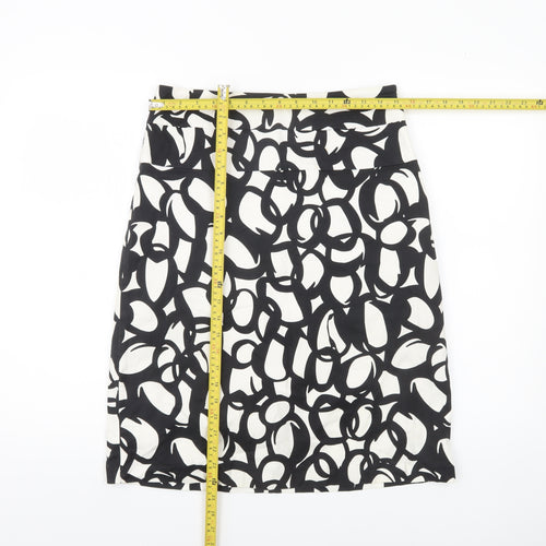 Simon Jeffery Women Black White Geometric Pencil Skirt Size 12