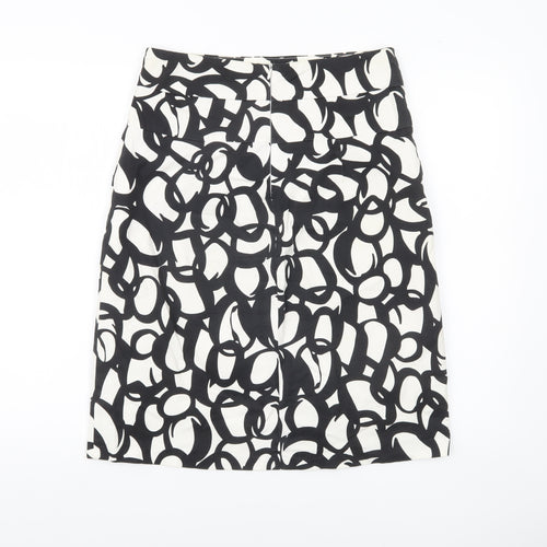 Simon Jeffery Women Black White Geometric Pencil Skirt Size 12