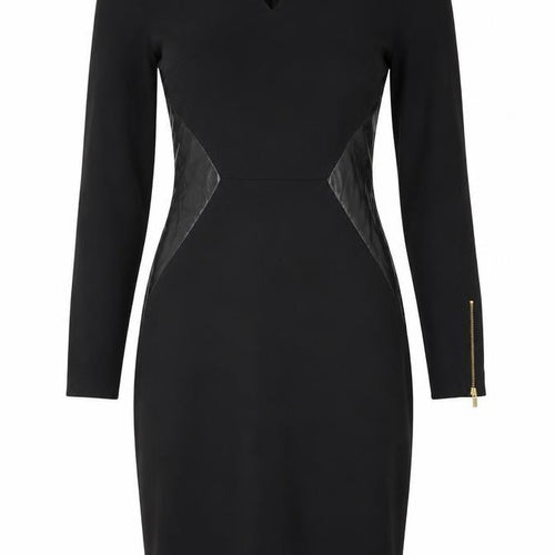 Banana Republic Women’s Black Sheath Dress Size 2 Long Sleeve V-Neck
