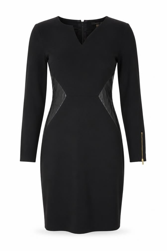 Banana Republic Women’s Black Sheath Dress Size 2 Long Sleeve V-Neck