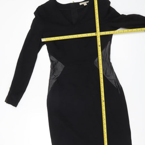 Banana Republic Women’s Black Sheath Dress Size 2 Long Sleeve V-Neck