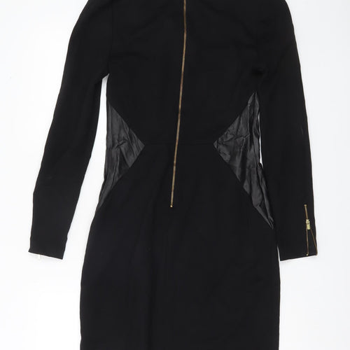 Banana Republic Women’s Black Sheath Dress Size 2 Long Sleeve V-Neck