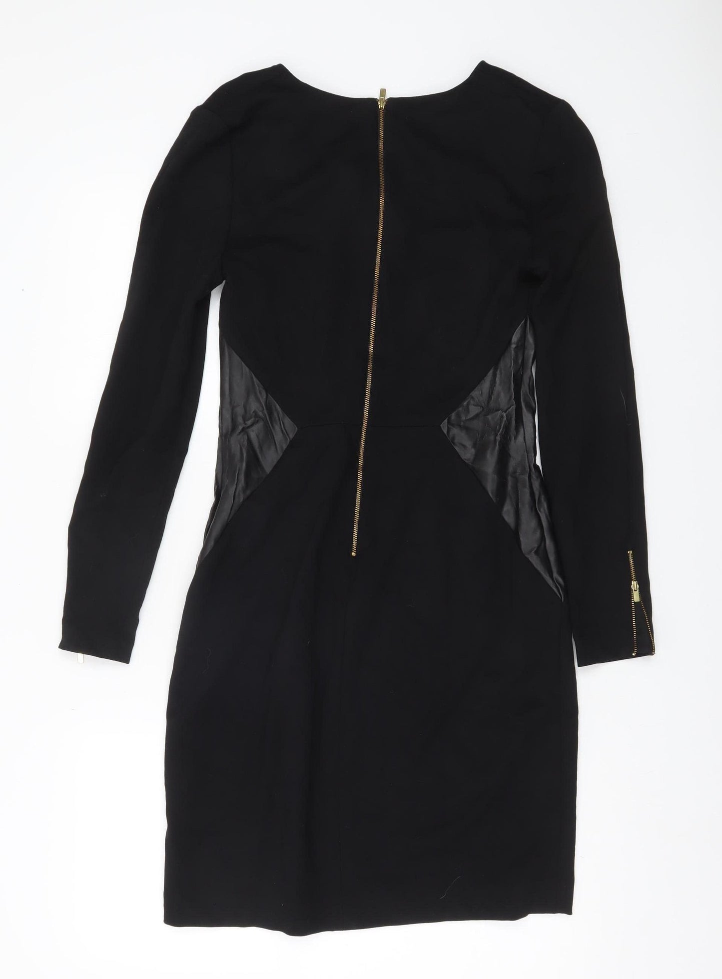 Banana Republic Women’s Black Sheath Dress Size 2 Long Sleeve V-Neck