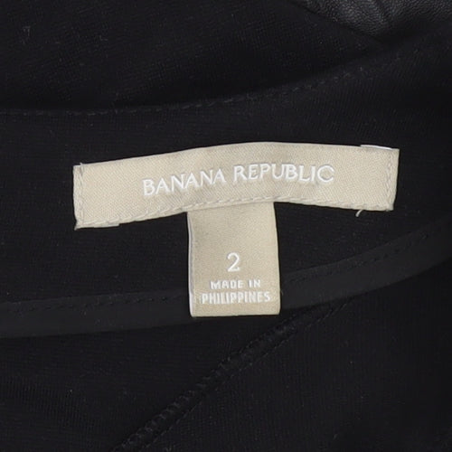 Banana Republic Women’s Black Sheath Dress Size 2 Long Sleeve V-Neck