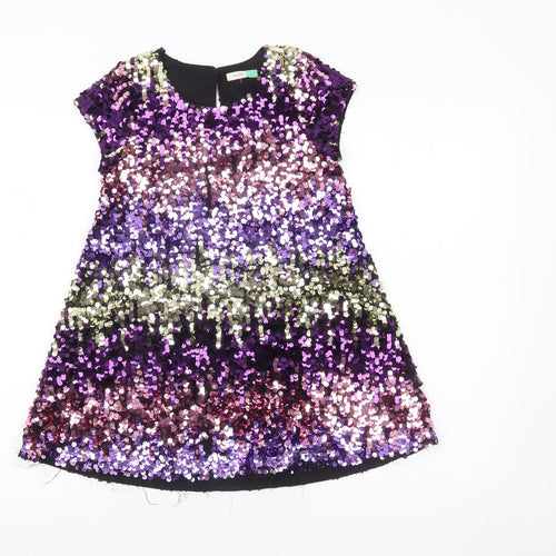 John Lewis Girls Multicoloured Sequin A-Line Party Dress Size 6 Years