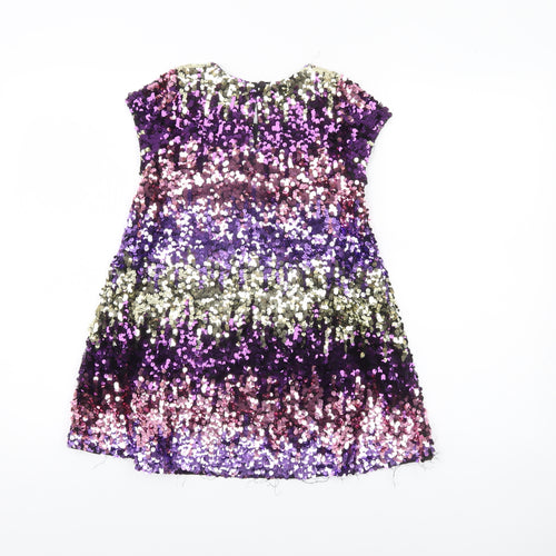 John Lewis Girls Multicoloured Sequin A-Line Party Dress Size 6 Years