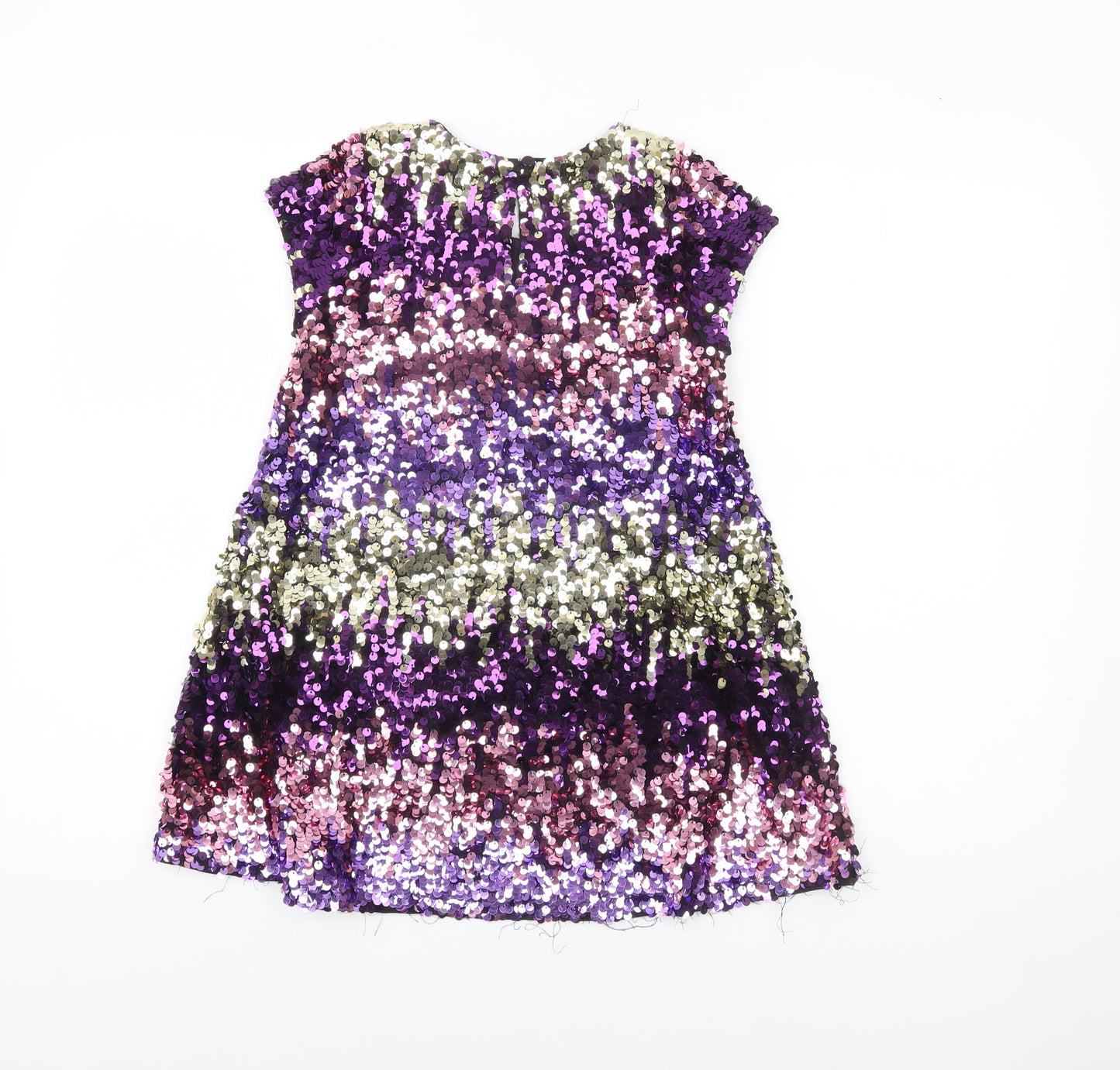 John Lewis Girls Multicoloured Sequin A-Line Party Dress Size 6 Years