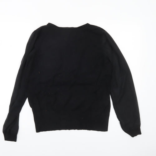 Roman Women’s Black Beaded Pullover Jumper Size 16 Long Sleeve