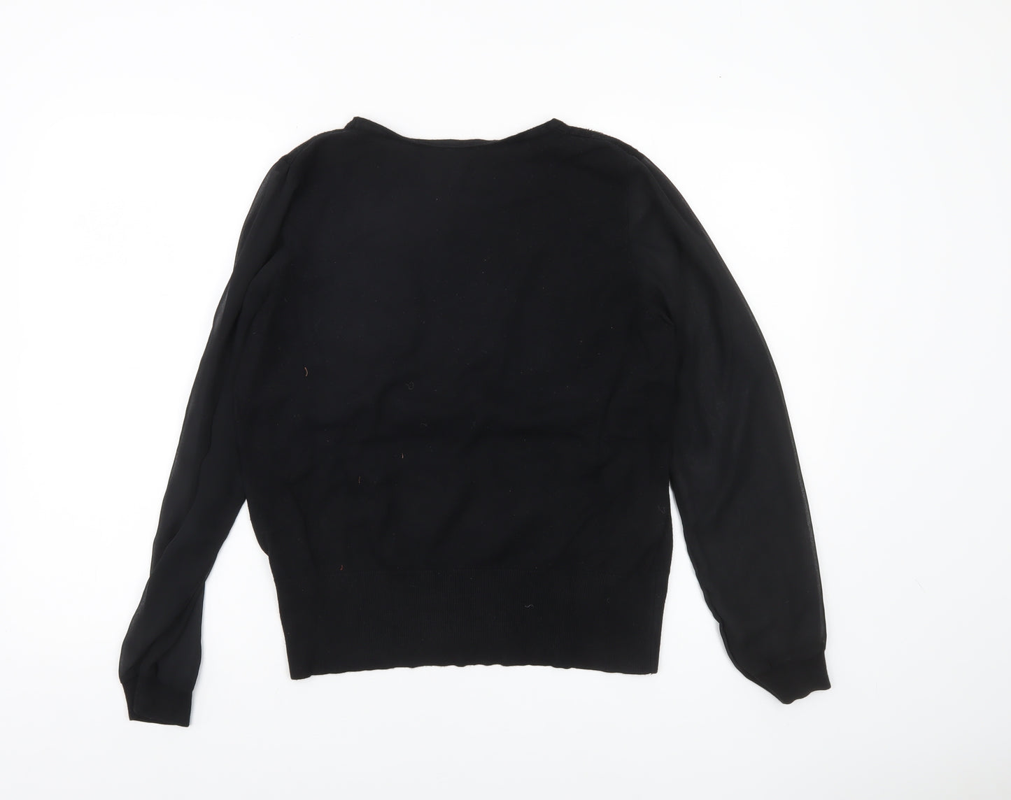 Roman Women’s Black Beaded Pullover Jumper Size 16 Long Sleeve