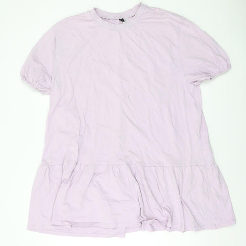 H&M Divided Women Purple XL T-Shirt Dress Casual Cotton