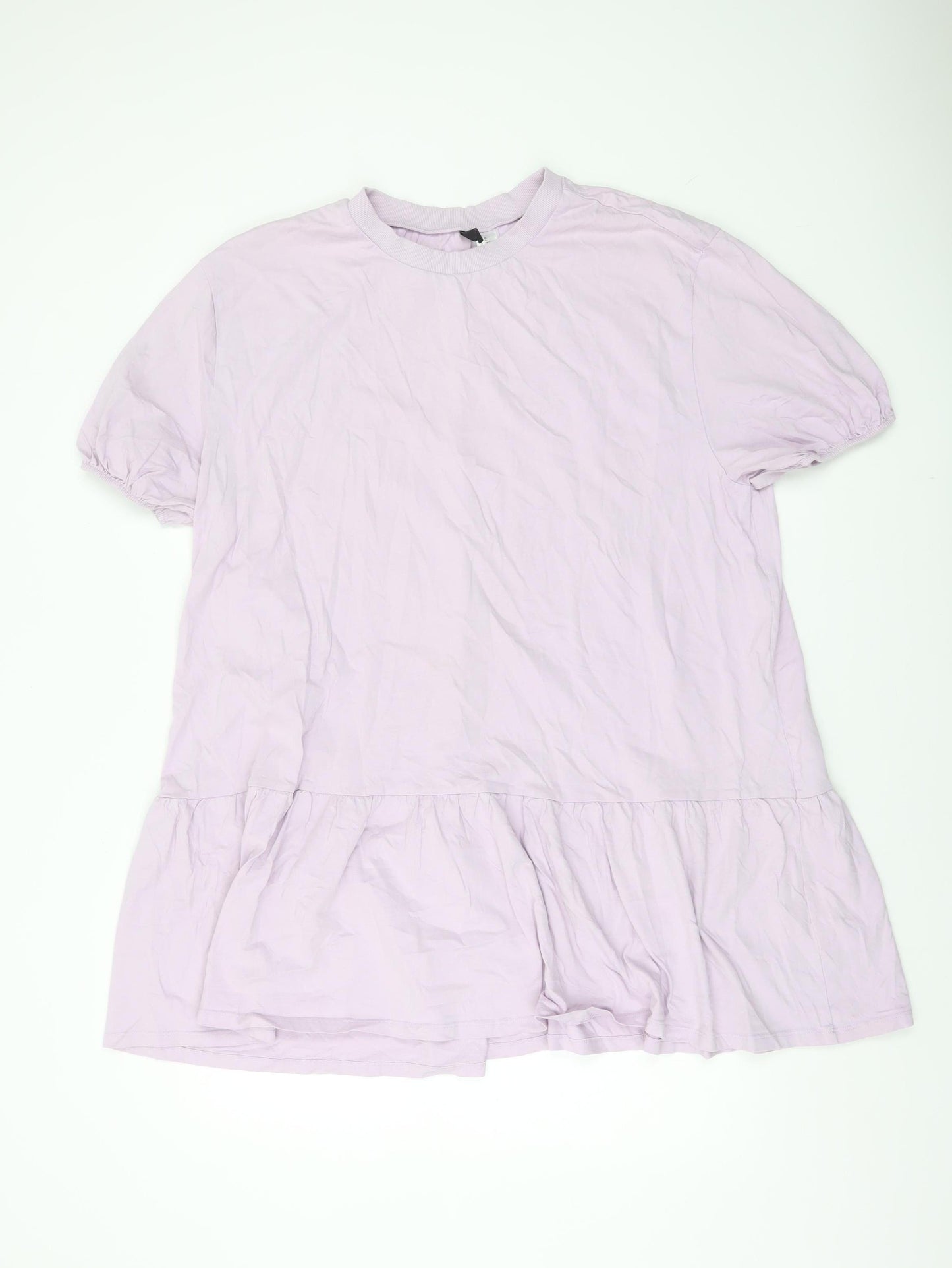 H&M Divided Women Purple XL T-Shirt Dress Casual Cotton