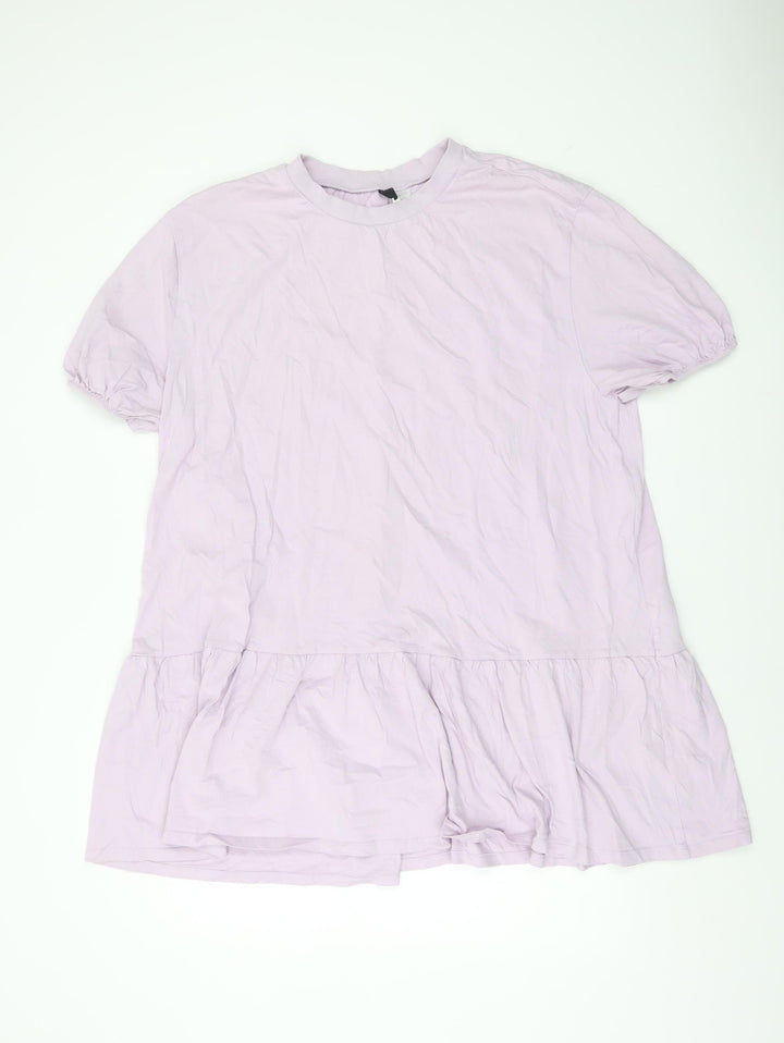 H&M Divided Women Purple XL T-Shirt Dress Casual Cotton