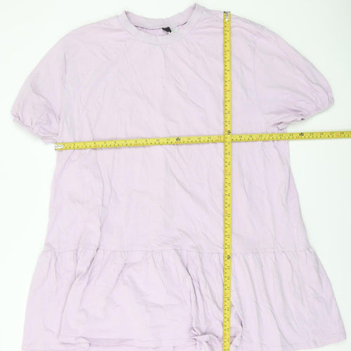 H&M Divided Women Purple XL T-Shirt Dress Casual Cotton