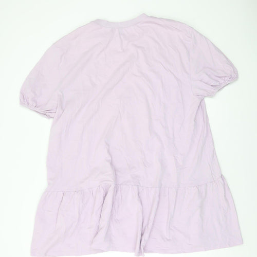 H&M Divided Women Purple XL T-Shirt Dress Casual Cotton