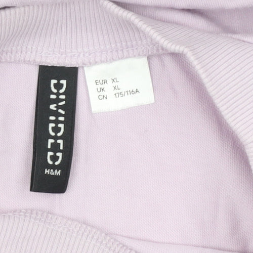 H&M Divided Women Purple XL T-Shirt Dress Casual Cotton