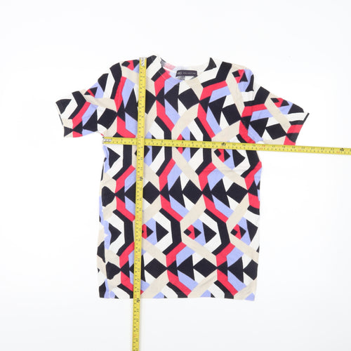 Marks and Spencer Womens Multicoloured Geometric Jumper UK 10 Short Sleeve