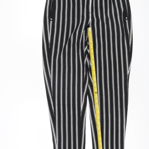 H&M Women’s Black Striped Jogger Trousers Size 6 Cotton Blend
