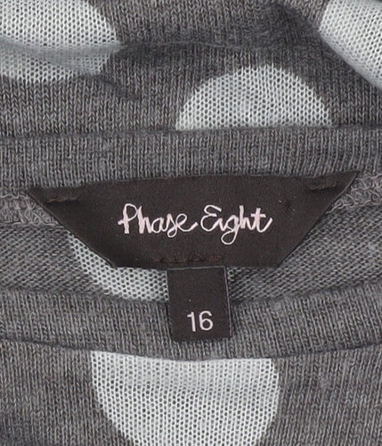 Phase Eight Women’s Grey Polka Dot Jumper Size 16 Pullover Knit