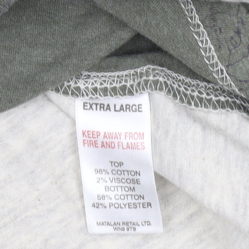Easy Men’s Grey Green Colourblock XL Crew Neck T-Shirt