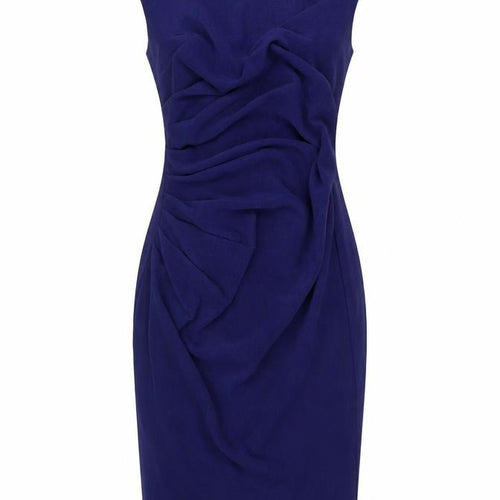 Diva Catwalk Women’s Blue Ruched Sheath Knee Length Dress M