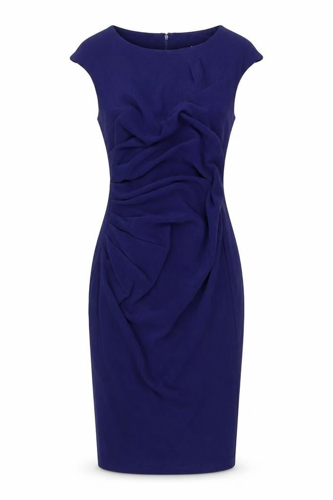 Diva Catwalk Women’s Blue Ruched Sheath Knee Length Dress M