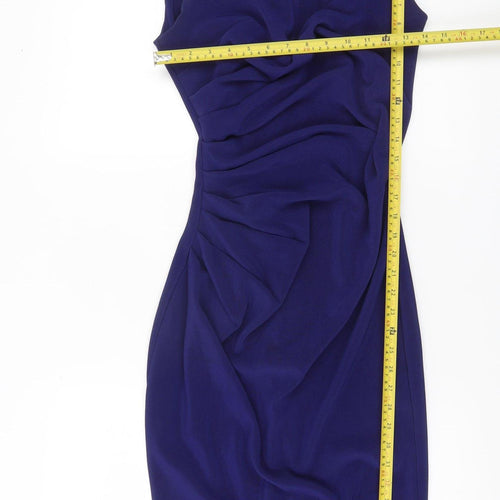 Diva Catwalk Women’s Blue Ruched Sheath Knee Length Dress M