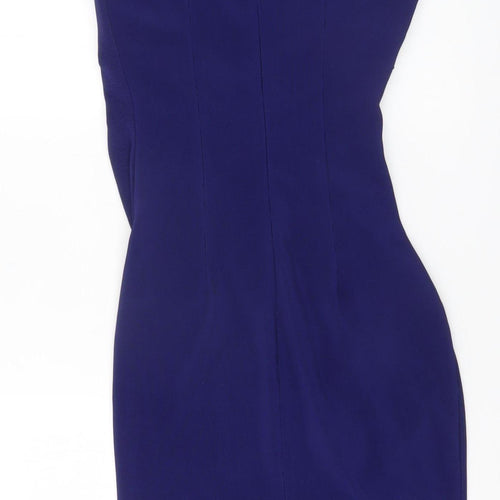 Diva Catwalk Women’s Blue Ruched Sheath Knee Length Dress M