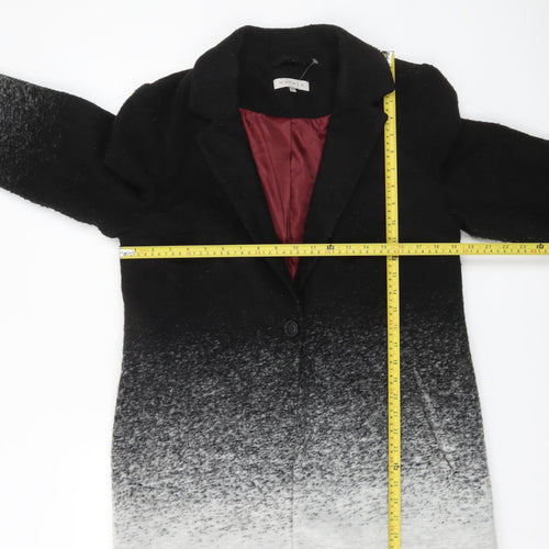 Nutmeg Womens Black Grey Ombre Mid-Length Coat Size 12