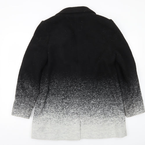 Nutmeg Womens Black Grey Ombre Mid-Length Coat Size 12