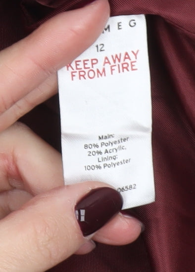 Nutmeg Womens Black Grey Ombre Mid-Length Coat Size 12