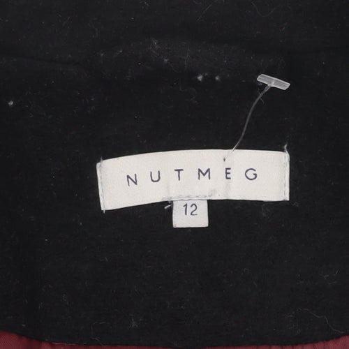 Nutmeg Womens Black Grey Ombre Mid-Length Coat Size 12