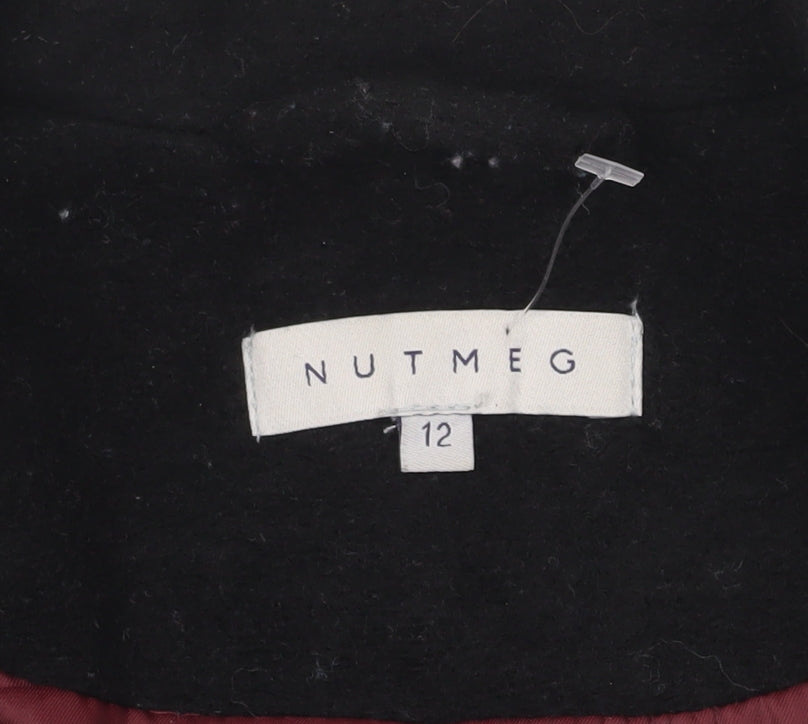 Nutmeg Womens Black Grey Ombre Mid-Length Coat Size 12