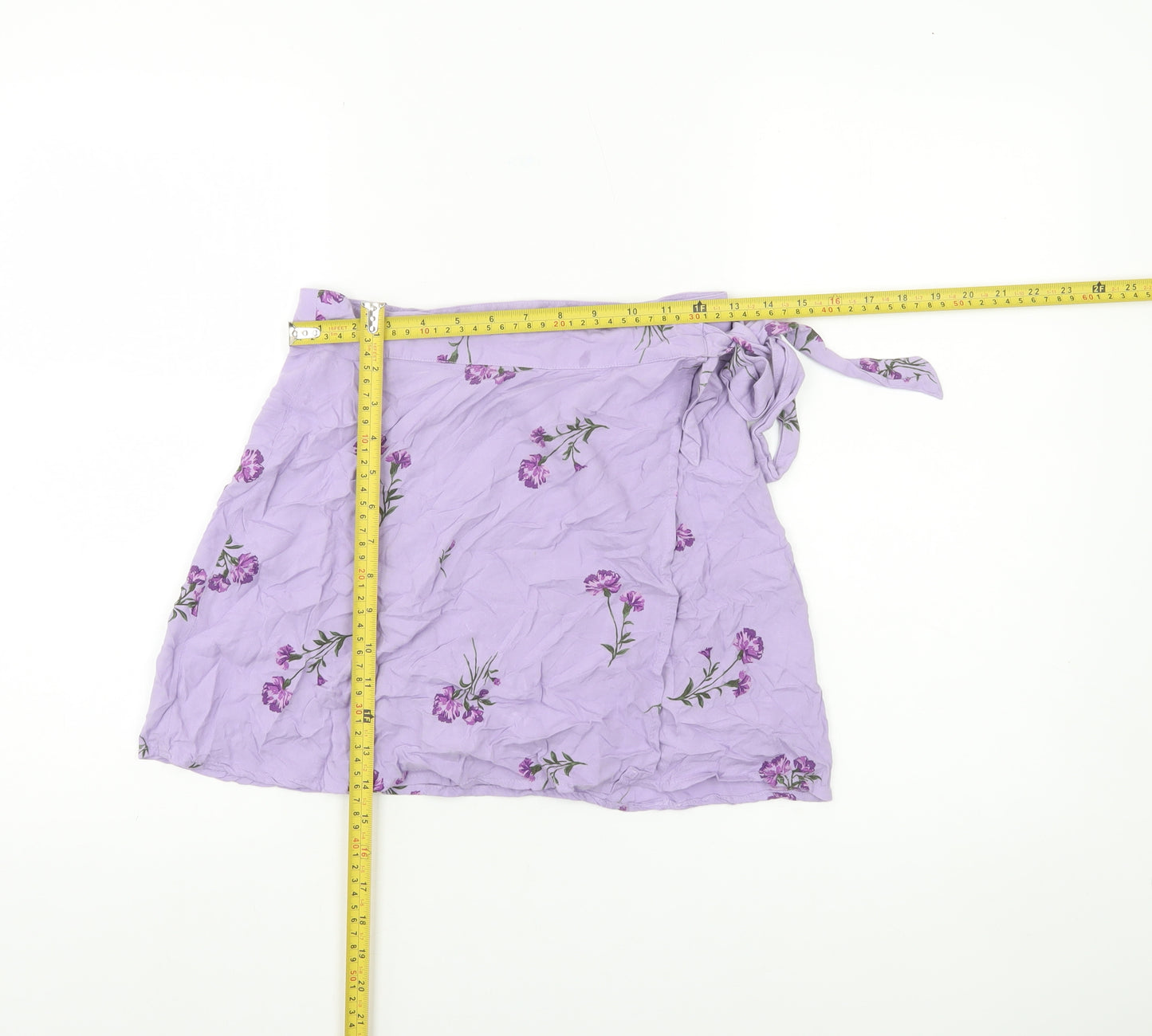 BP. Women’s Purple Floral Wrap Short Skirt XS Viscose Summer