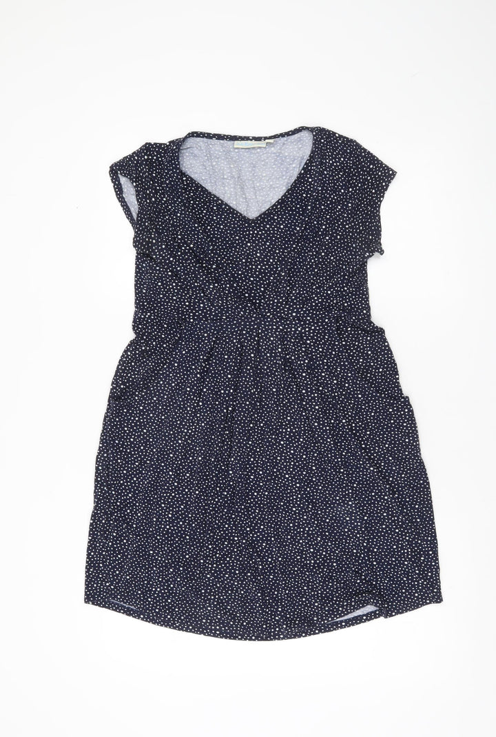 JoJo Maman Bébé Women’s Blue Polka Dot Wrap Dress Size S