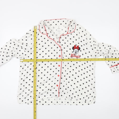 Disney Women’s White Polka Dot Minnie Mouse Pyjama Top XL