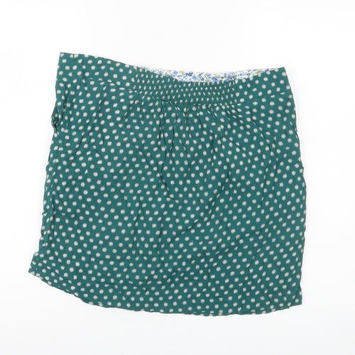 White Stuff Women’s Green Viscose A-Line Skirt Size 10 Floral Knee Length